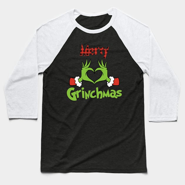 Grinch Christmas Baseball T-Shirt by Arthasena Illustration 